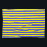 Blue and Yellow Stripes Tea Towel<br><div class="desc">Abstract digital art of blue and yellow stripes</div>