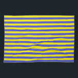 Blue and Yellow Stripes Tea Towel<br><div class="desc">Abstract digital art of blue and yellow stripes</div>