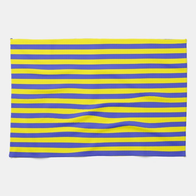 Blue and Yellow Stripes Tea Towel (Horizontal)