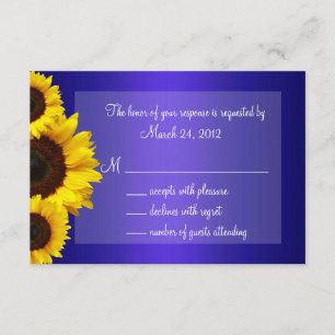 Blue and Yellow Sunflower Wedding RSVP