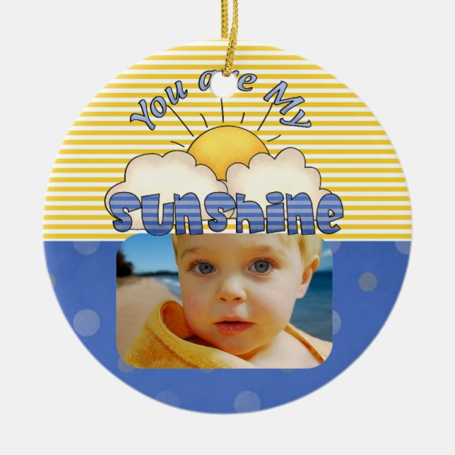 Blue and Yellow Sunshine Ornament (Front)