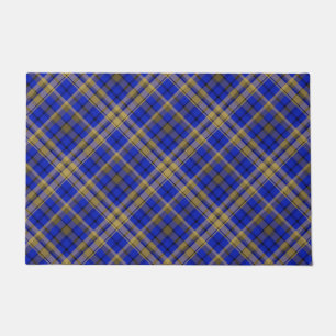 Blue and yellow tartan plaid.  doormat