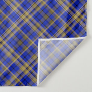 Blue and yellow tartan plaid tapestry