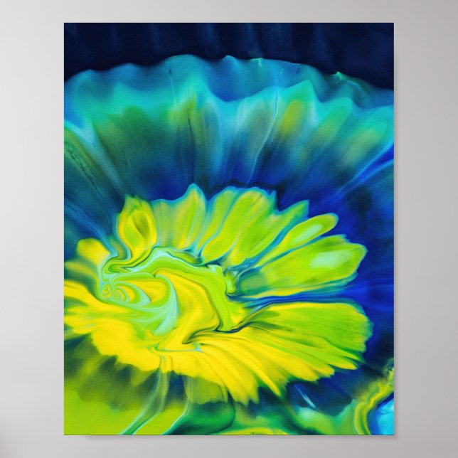 Blue and Yellow Tie Dye Poster (Front)