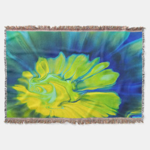 Blue and Yellow Tie Dye Throw Blanket