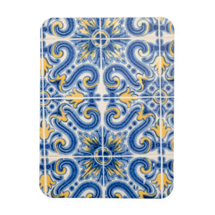 Blue and yellow tile, Portugal Magnet