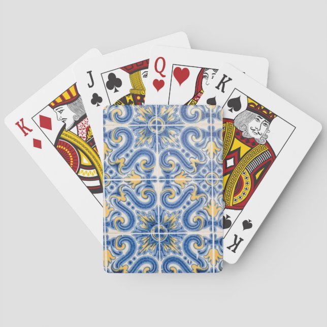 Blue and yellow tile, Portugal Playing Cards (Back)