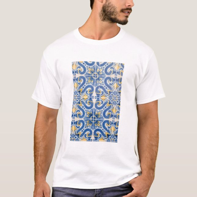Blue and yellow tile, Portugal T-Shirt (Front)