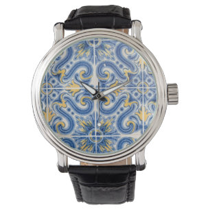 Blue and yellow tile, Portugal Watch