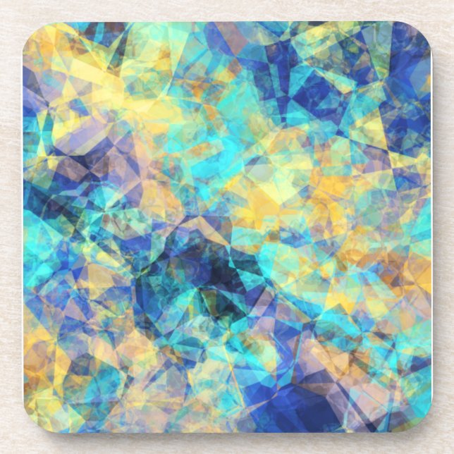 Blue and Yellow Tissue Coaster (Front)