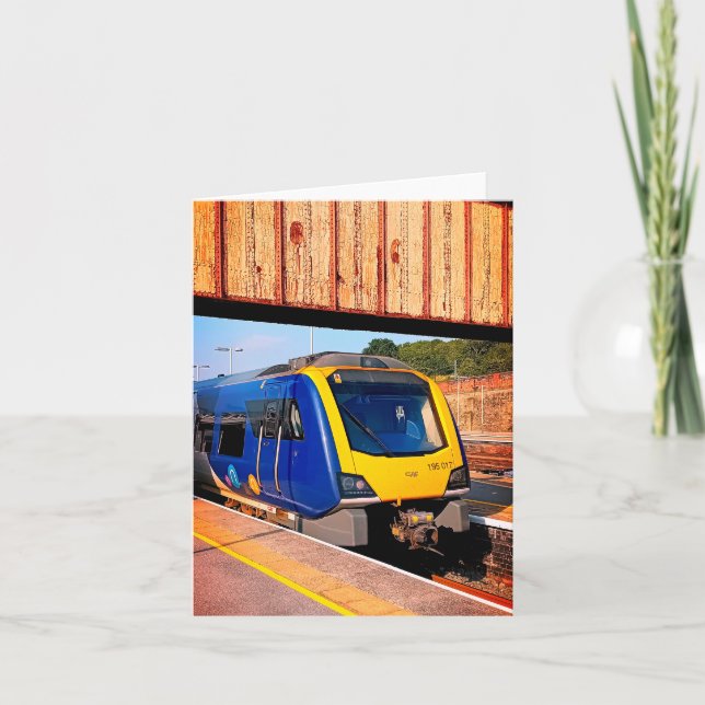 Blue and yellow train, Sheffield Card (Front)