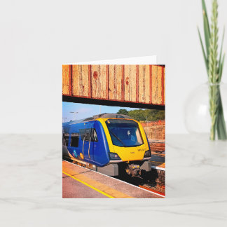 Blue and yellow train, Sheffield Card