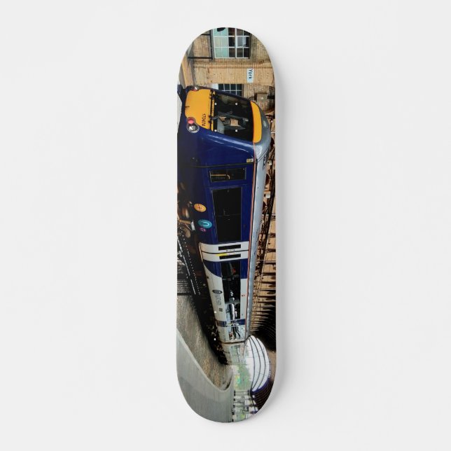 Blue and yellow train skateboard (Front)
