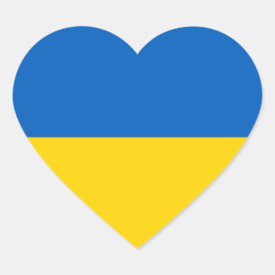 Blue and Yellow Ukraine Heart Sticker