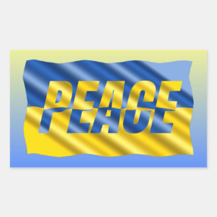 Blue and Yellow Ukraine Inspirations Peace No War Rectangular Sticker