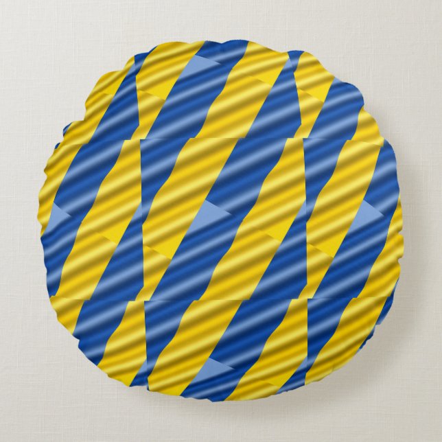 Blue and Yellow Ukraine Inspirations Peace No War Round Cushion (Front)