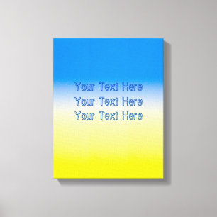 Blue and Yellow Ukraine Inspired custom text Canvas Print