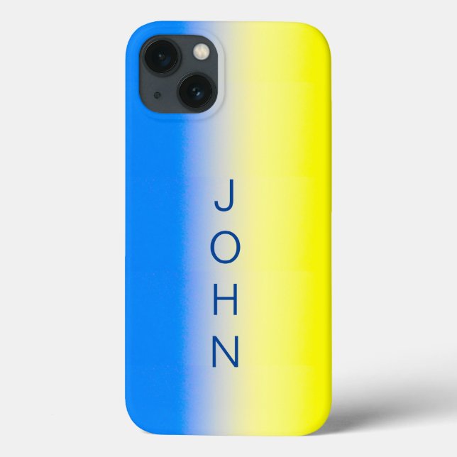Blue and Yellow Ukraine Inspired custom text Case-Mate iPhone Case (Back)