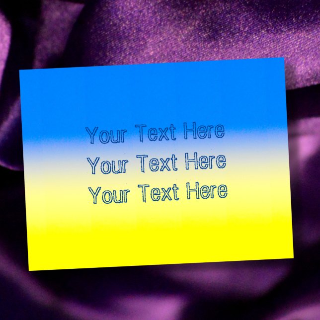 Blue and Yellow Ukraine Inspired custom text Postcard (Creator Uploaded)
