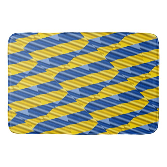 Blue and Yellow Ukraine Inspired peace anti war Bath Mat (Front)