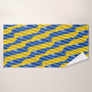 Blue and Yellow Ukraine Inspired peace anti war Bath Towel