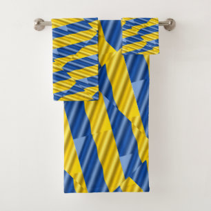 Blue and Yellow Ukraine Inspired peace anti war Bath Towel Set
