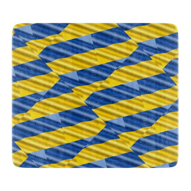 Blue and Yellow Ukraine Inspired peace anti war Cutting Board (Front)