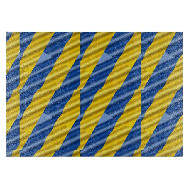 Blue and Yellow Ukraine Inspired peace anti war Cutting Board (Front)