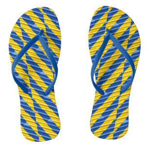 Blue and Yellow Ukraine Inspired peace anti war Flip Flops