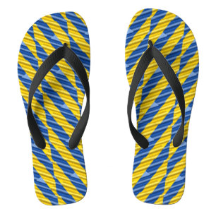 Blue and Yellow Ukraine Inspired peace anti war Flip Flops