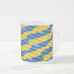 Blue and Yellow Ukraine Inspired peace anti war Frosted Glass Coffee Mug