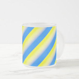 Blue and Yellow Ukraine Inspired peace anti war Frosted Glass Coffee Mug