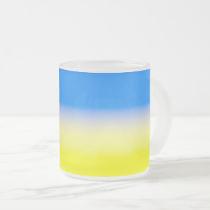 Blue and Yellow Ukraine Inspired peace anti war Frosted Glass Coffee Mug