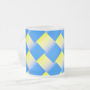 Blue and Yellow Ukraine Inspired peace anti war Frosted Glass Coffee Mug
