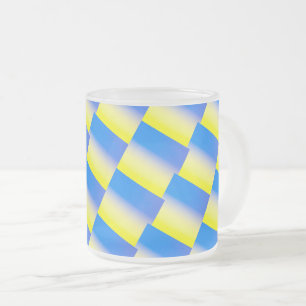 Blue and Yellow Ukraine Inspired peace anti war Frosted Glass Coffee Mug