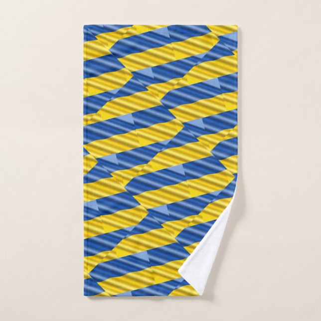 Blue and Yellow Ukraine Inspired peace anti war Hand Towel (Hand Towel)