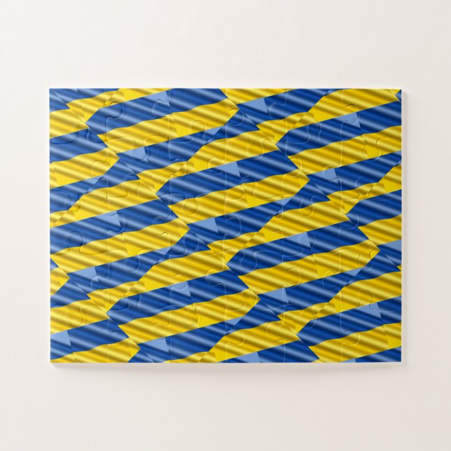 Blue and Yellow Ukraine Inspired peace anti war Jigsaw Puzzle (Horizontal)