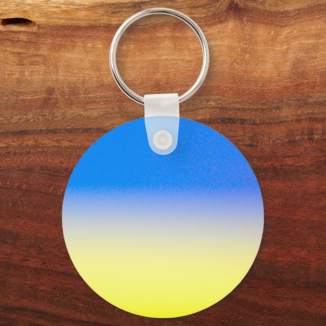 Blue and Yellow Ukraine Inspired peace anti war Key Ring (Front)