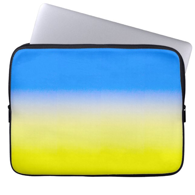 Blue and Yellow Ukraine Inspired peace anti war Laptop Sleeve (Front)