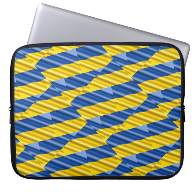 Blue and Yellow Ukraine Inspired peace anti war Laptop Sleeve (Front)