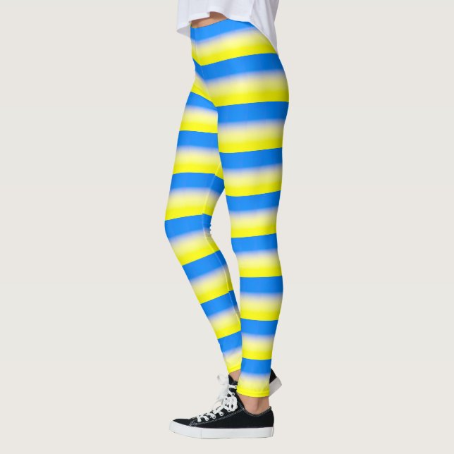 Blue and Yellow Ukraine Inspired peace anti war Leggings (Left)