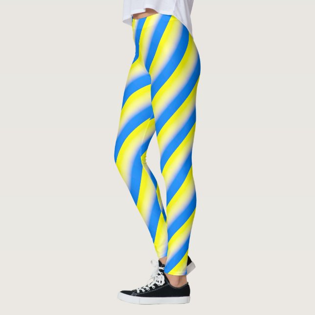 Blue and Yellow Ukraine Inspired peace anti war Leggings (Left)