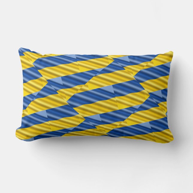 Blue and Yellow Ukraine Inspired peace anti war Lumbar Cushion (Front)