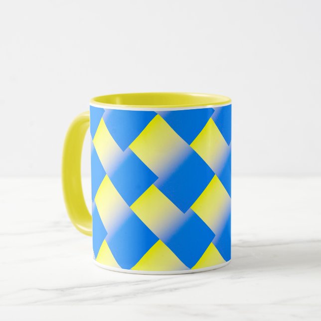 Blue and Yellow Ukraine Inspired peace anti war Mug (Front Left)