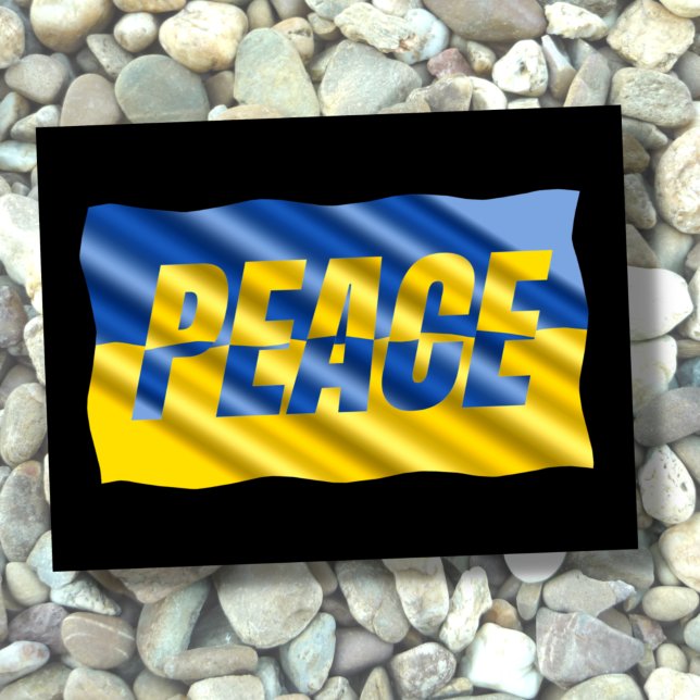 Blue and Yellow Ukraine Inspired peace anti war Postcard (Creator Uploaded)