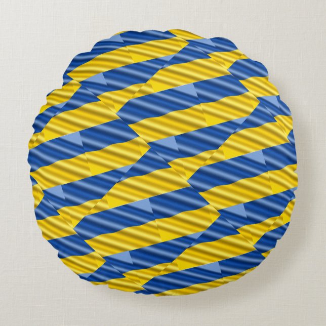 Blue and Yellow Ukraine Inspired peace anti war Round Cushion (Front)