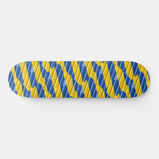Blue and Yellow Ukraine Inspired Peace Anti War Skateboard (Horz)
