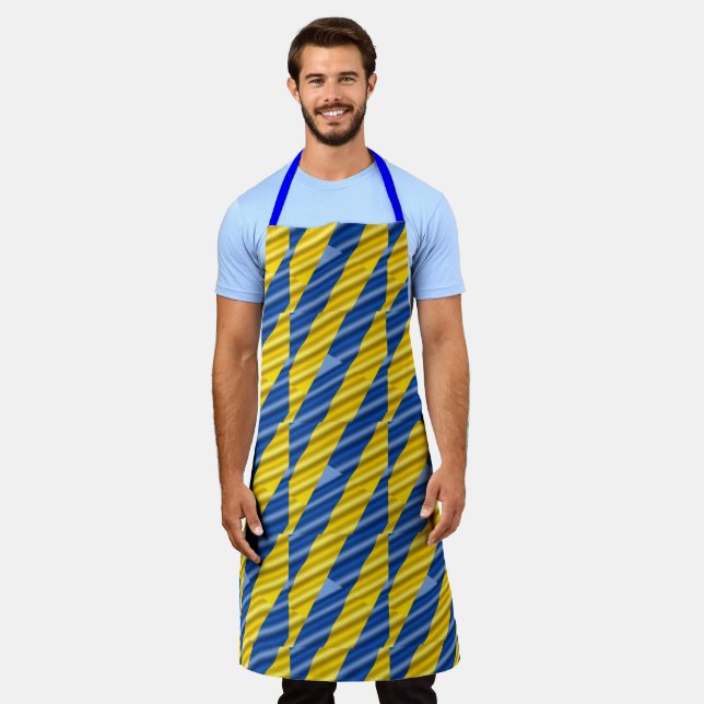 Blue and Yellow Ukraine Inspired Peace No War Apron (Worn)