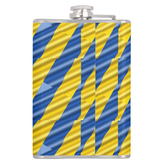 Blue and Yellow Ukraine Inspired Peace No War Hip Flask (Back)