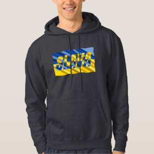 Blue and Yellow Ukraine Inspired Peace No War Hoodie